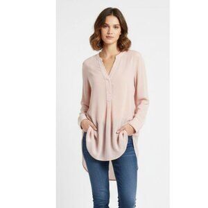 Another Story Large Pink Long Sleeve Buttoned Mandarin Collar Blouse